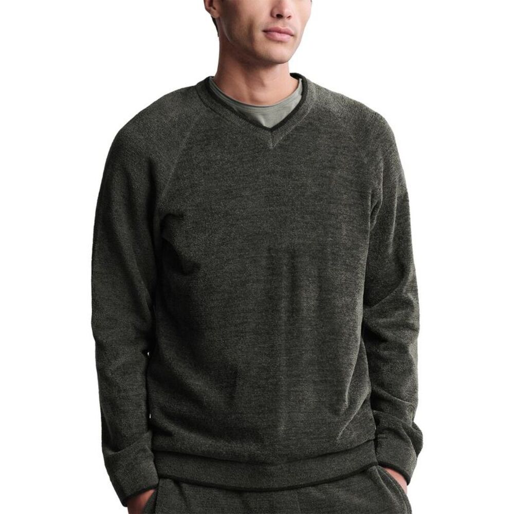 Barefoot Dreams Mens V-Neck Shirt, Green